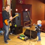 Luisa Marshall's guitarist Sean Dillon with his son before the sold out show at the Coast Capital Playhouse 2012.