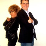 Luisa Marshall as Tina Turner at the 7th Annual Kick Up Your Heels for International Women's Day 2012 pointing with Adrian Dix.