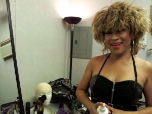 Luisa Marshall's Tina Turner Tribute Act at the PNE Stage 2012 - Day 1. Luisa backstage before the show.