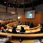 Luisa listening during the Human Trafficking: Philippine, Canadian and Global Context Event at UBC.