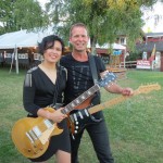 Luisa Marshall's guitarists Kim Mendez and Sean Dillon ready to rock before the Harmony Arts Festival 2012.