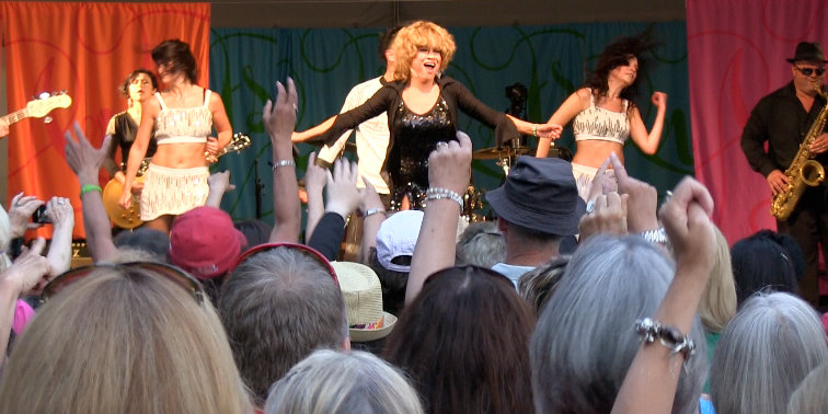 Luisa Marshall as Tina Turner on stage at the Harmony Arts Festival 2012.