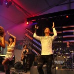 Luisa Marshall's Tina Turner Tribute Act at the PNE Stage 2012 - Day 2. Luisa's brother and dancer, Leandro Mendez, gets the crowd clapping.