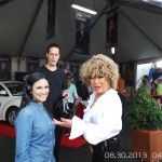 Tina Turner impersonator Luisa Marshall with Global TV News' Mana Mansour before their live interview.
