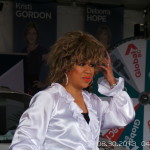 Tina Turner impersonator Luisa Marshall before her live interview with Global TV News at the PNE.