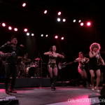 Tina Turner Tribute Artist, Luisa Marshall at the Chevrolet Performance Stage at the PNE with her band and dancers.