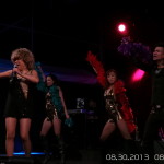 Tina Turner Tribute Artist, Luisa Marshall at the Chevrolet Performance Stage at the PNE with her dancers Maiko Miyauchi, Kathryn Schellenberg and Leandro Mendez.