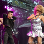 Tina Turner Tribute Artist, Luisa Marshall at the Chevrolet Performance Stage at the PNE with dancers Leandro Mendez and Kathryn Schellenberg.