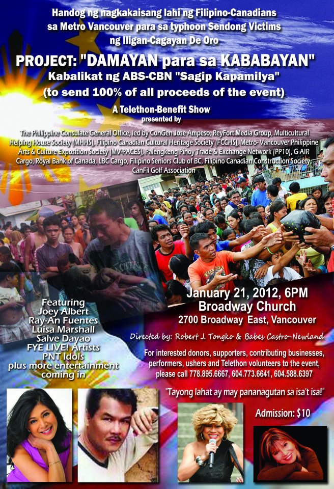 Damayan Sa Kababayan - Fundraiser for the Philippine Typhoon Sendong Flood Victims Poster
