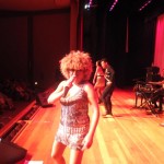 Luisa Marshall at the Boca Raton Theatre singing on stage. Day 3 of her US Tour January 2013 in Florida.