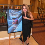 Luisa Marshall at Deerfield Beach Theatre with the event poster. Day 1 of her US Tour January 2013 in Florida.