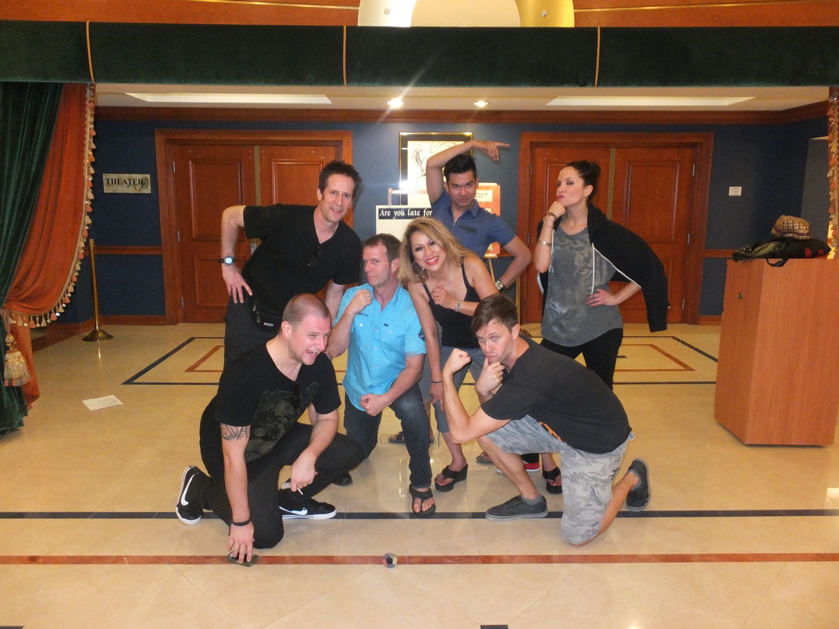 Luisa Marshall at Pembroke Pines Theater posing with her crew. Day 2 of her US Tour January 2013 in Florida.