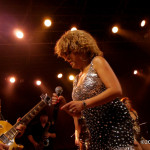 Tina Turner Tribute Artist, Luisa Marshall at the Chevrolet Performance Stage at the PNE with daughter and guitarist Kim Mendez.