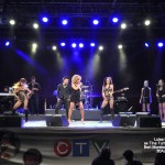 Tina Turner Tribute Impersonator, Luisa Marshall at the Chevrolet Performance Stage at the PNE with her band and dancers.