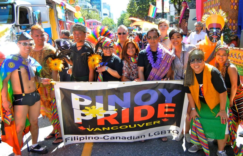 Pinoy Pride members with their banner. Get Inspired Filipino Pride - Pinoy Pride Vancouver 2013 - Simply the Best - The Luisa Marshall Show.