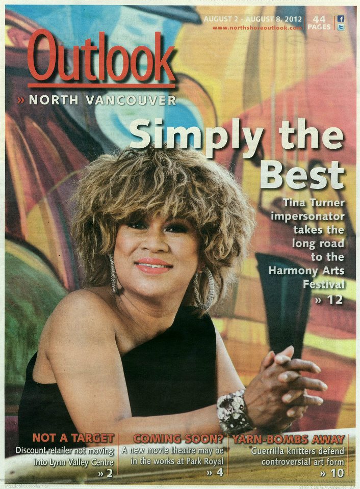 North Shore Outlook 2012 Luisa Marshall's Tina Turner Tribute. North Vancouver newspaper front page.