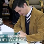 Ilustrado author Miguel Syjuco signing books.