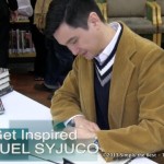 Ilustrado author Miguel Syjuco signing books.