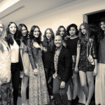 Gian Carlo with posing with models backstage at Vancouver Fashion Week.