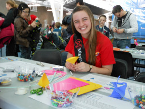 Becky Friesen volunteering at a Children's Festival.