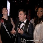 Mr. World Canada Frankie Cena interviews the girls backstage before the Miss World Canada crowning.