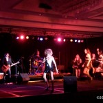 Tina Turner lookalike Luisa Marshall with her band and dancers in Bermuda for the Red Cross.