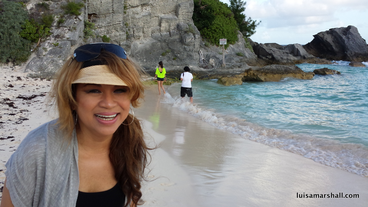 First day in Bermuda and Luisa hits the beach.