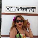 Luisa Marshall checking out the Bermuda Film Festival.