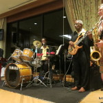 Luisa Marshall's sax player jams with trio in Bermuda.