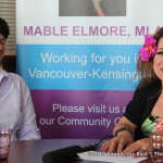 MLA Mable Elmore has a laugh with Luisa Marshall during their interview.