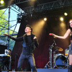 Tina Turner Tribute Artist, Luisa Marshall at the Chevrolet Performance Stage at the PNE with her band and dancers.