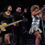 Tina Turner Tribute Artist, Luisa Marshall with guitarist Kim Mendez and dancer Leandro Mendez.