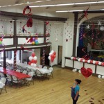 Luisa Marshall Band in Skidegate, for the Dance and Celebration of Life and Birthday of Sheila Williams, Haida Gwaii 2013. Wonderful volunteers setting up the beautiful venue.