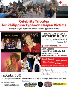 Celebrity Tributes for Philippine Typhoon Haiyan Victims Poster (Large File) Revision 3 (Medium Size)