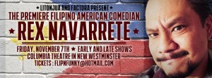 Rex Navarette comedy show Columbia Nov. 7 Poster